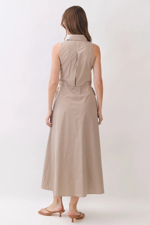 Tie Waist Stripe Maxi Dress
