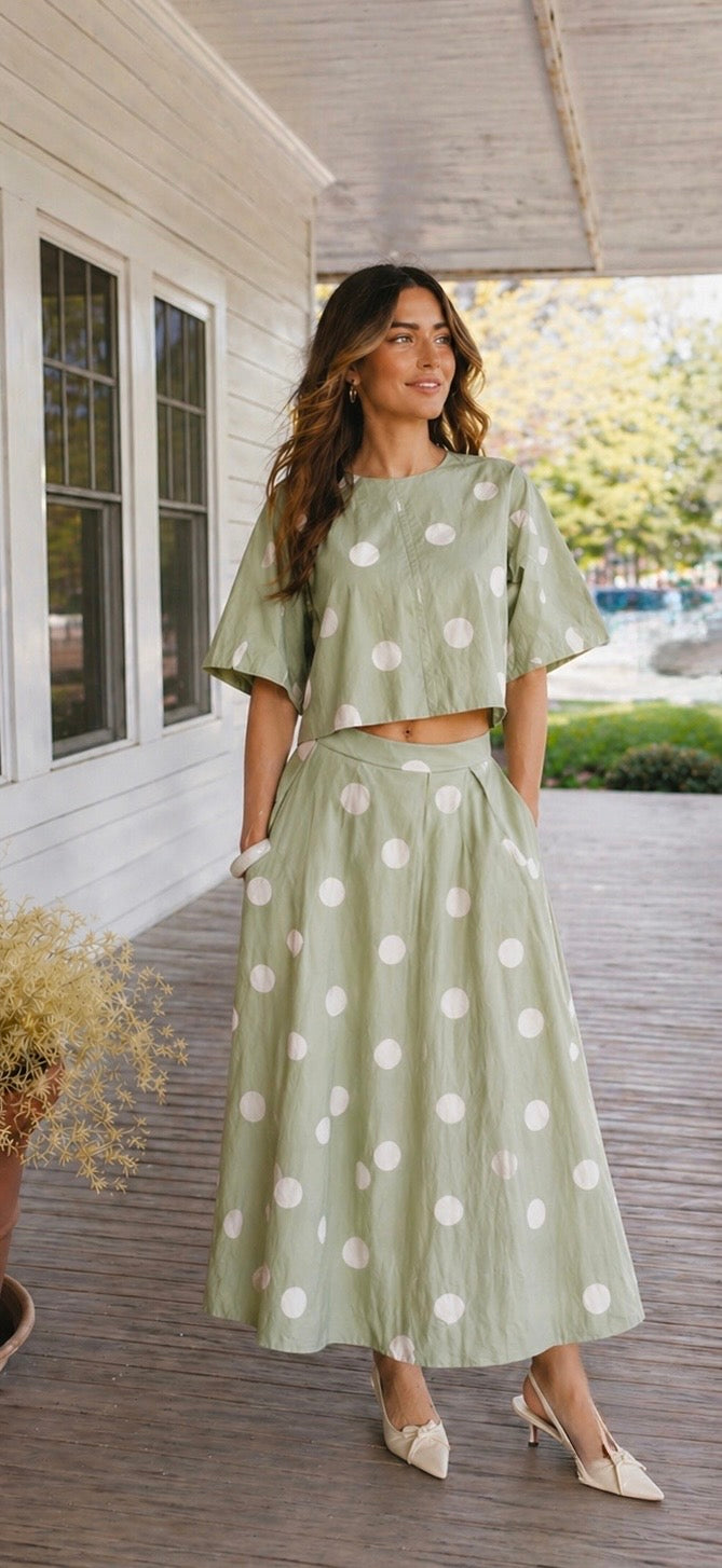 Polka Dot Back-Tie Top