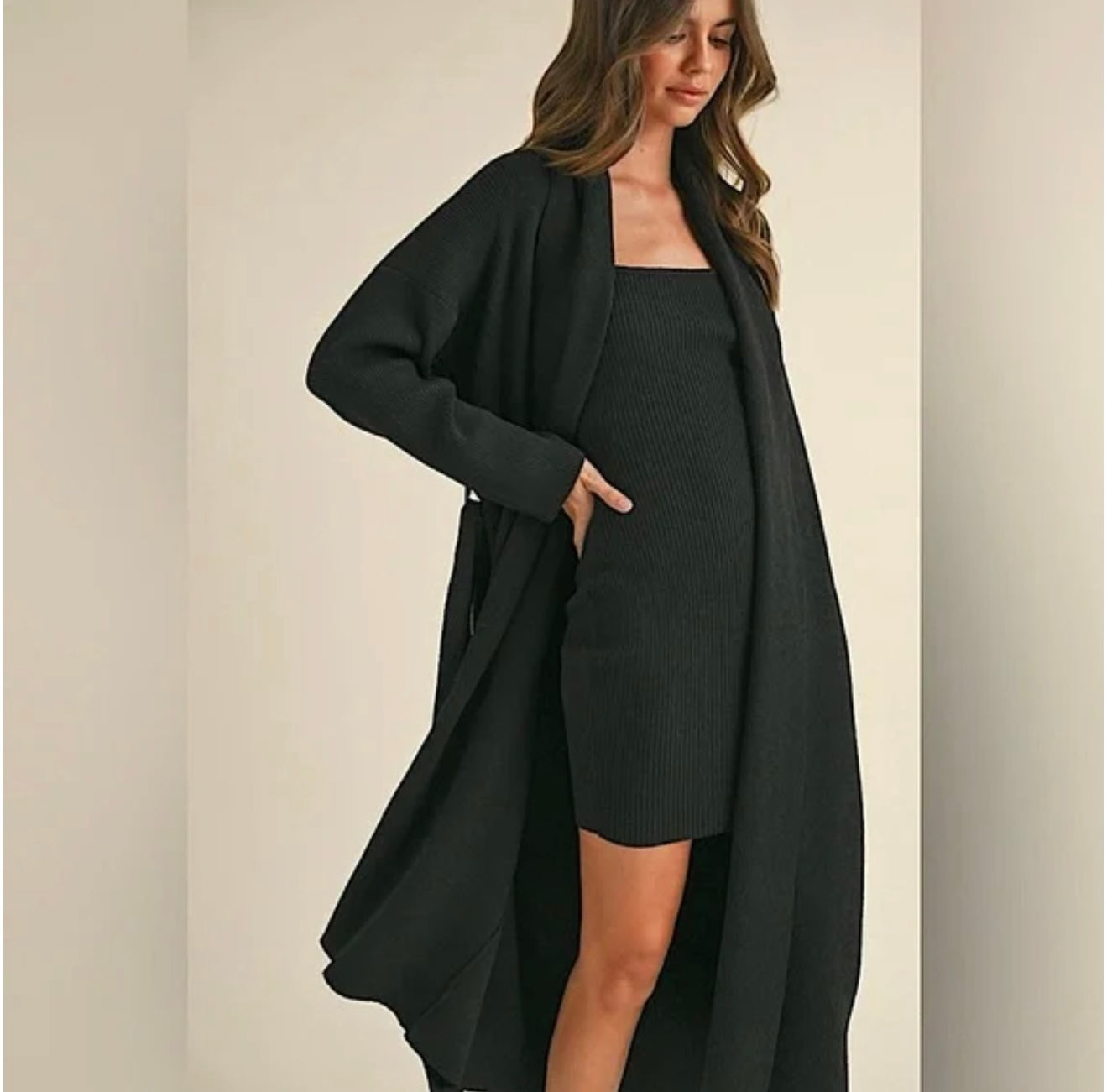 Kameron Mini Dress and Long Cardigan Set