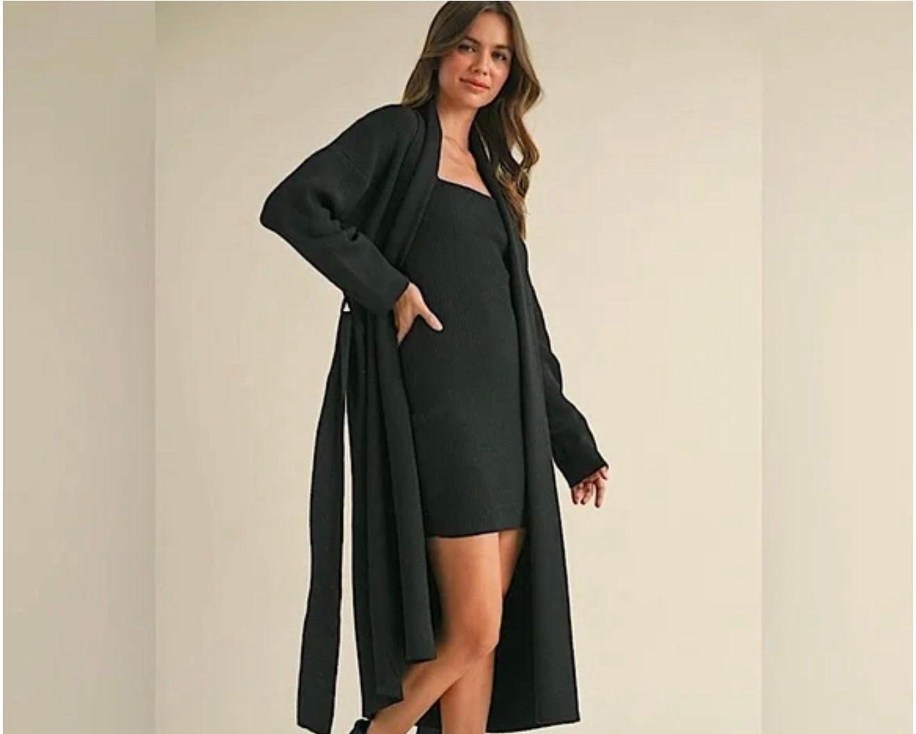 Kameron Mini Dress and Long Cardigan Set