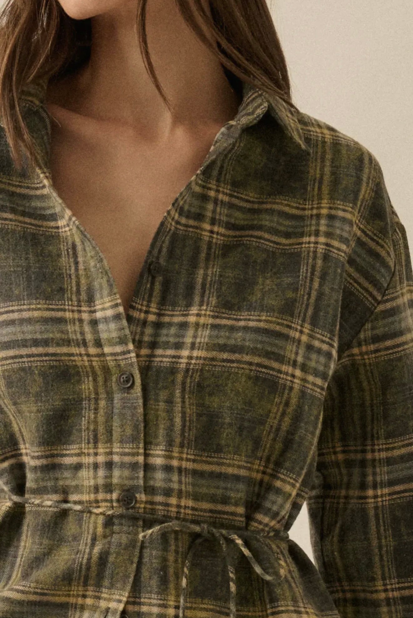 Pam Flannel Shirt Romper