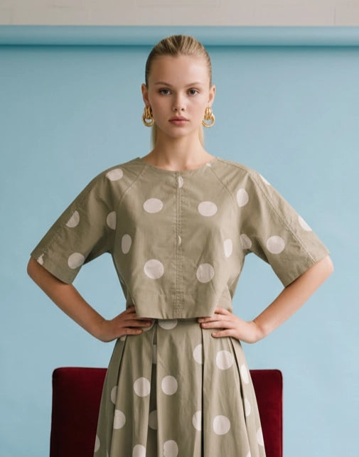 Polka Dot Back-Tie Top