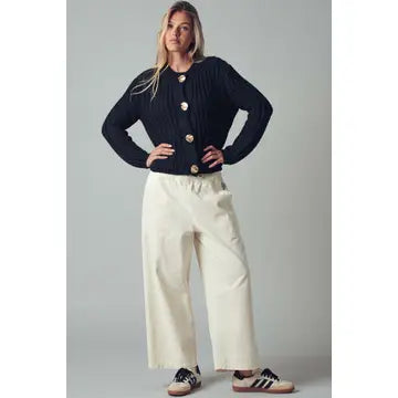 Chunky Gold Button Sweater