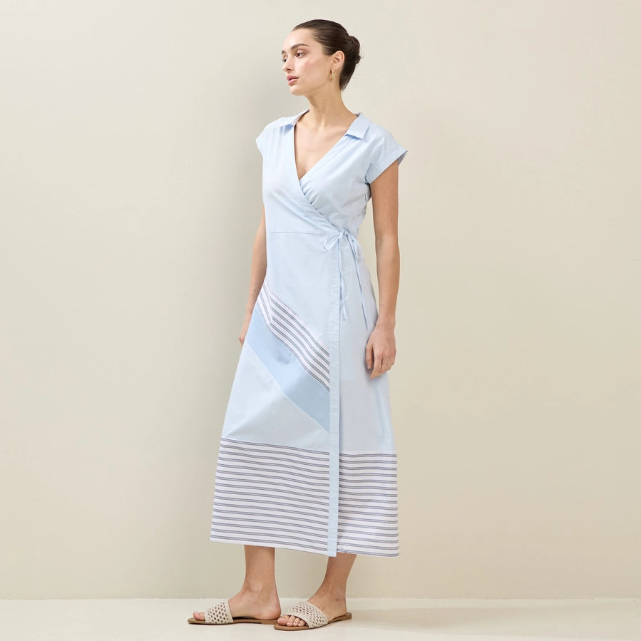 Seacliff Stripe Wrap Maxi