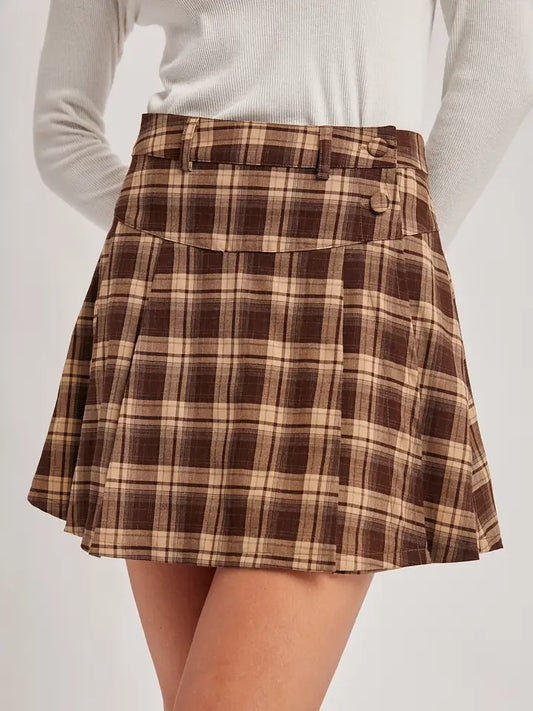 Pleated Plaid Skort