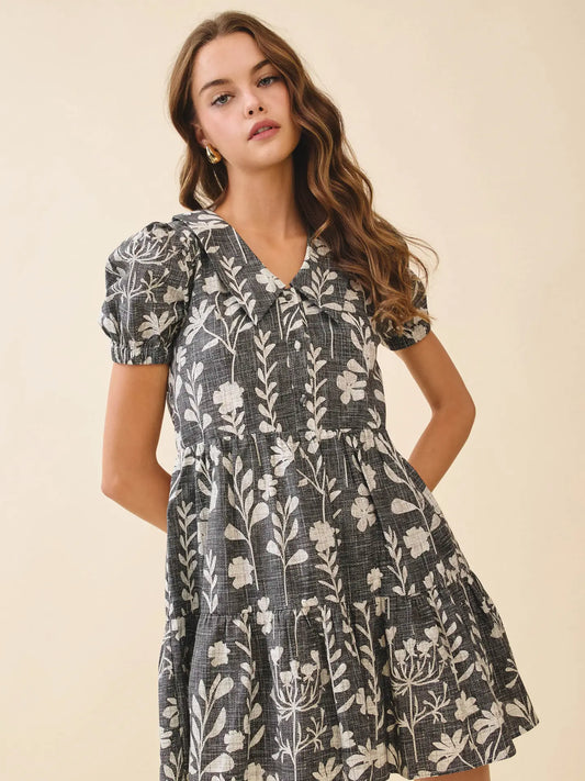 Peter Pan Collar Floral Mini Dress