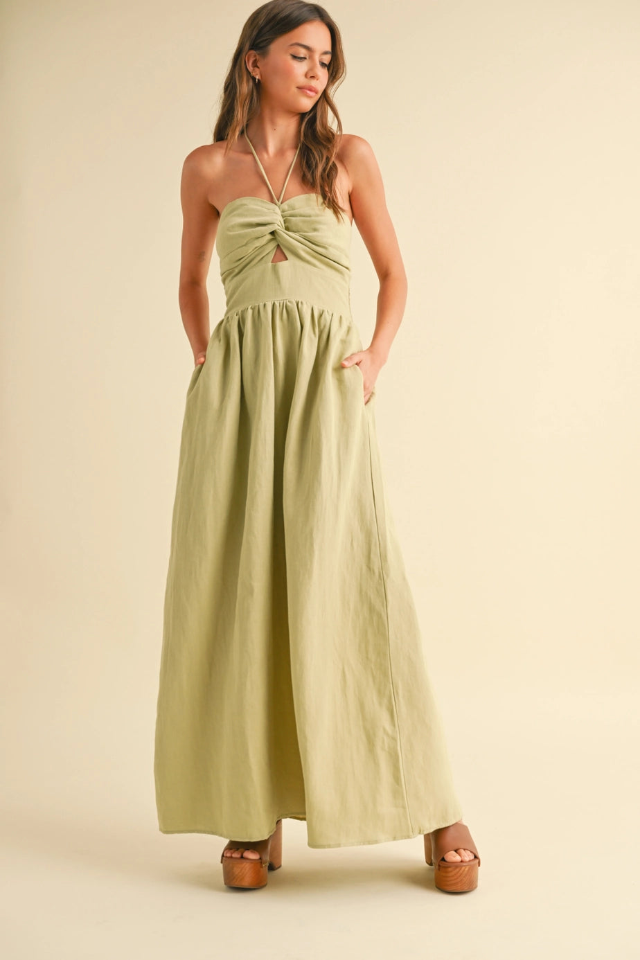 Kayla Knotted Halter Dress