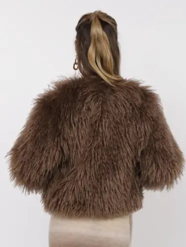Devlin Cropped Vegan Fur Jacket