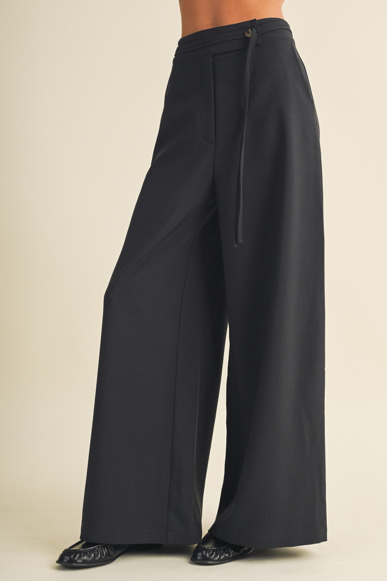 Tie-waist Wide-leg Trousers