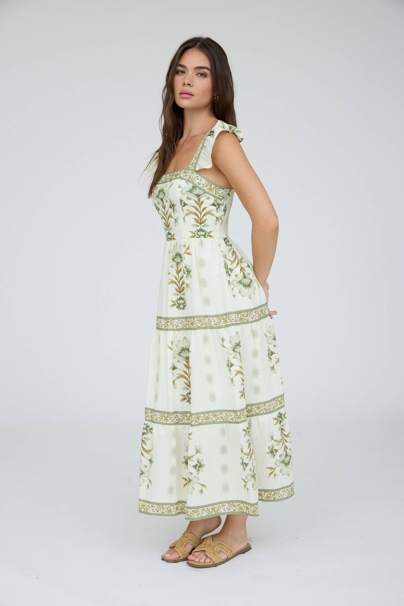 Olive Grove Midi Dress
