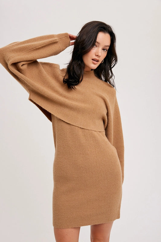 Crop Top and Sweater Dress Set
