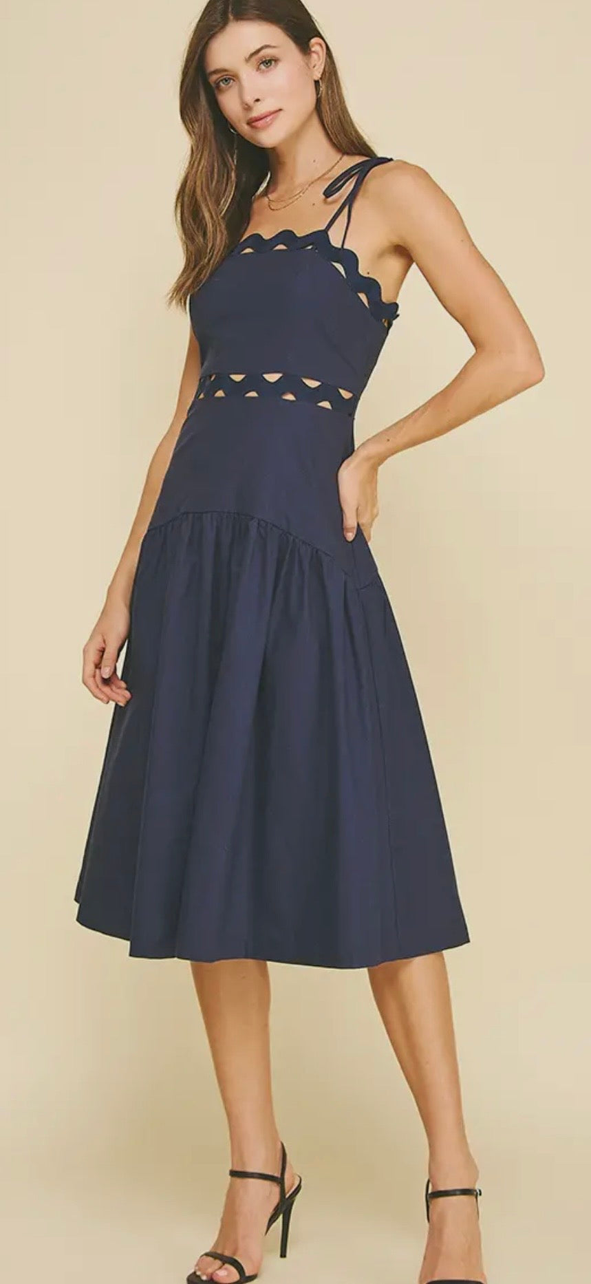 April Scalloped Midi