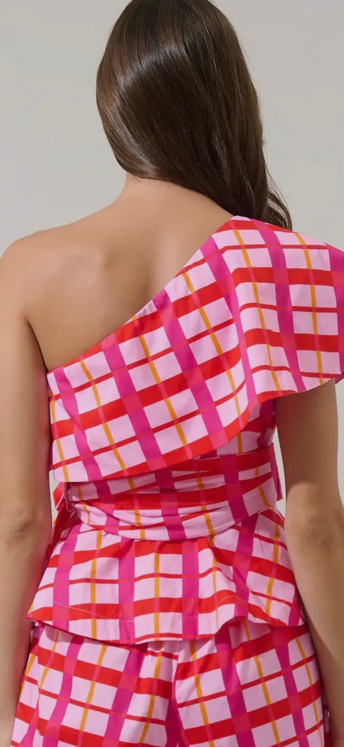 Darvy One-Shoulder Peplum Top