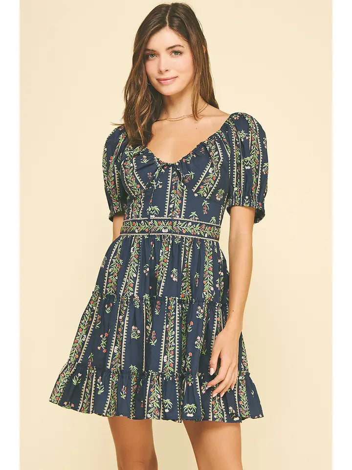 Floral Tiered Mini Dress