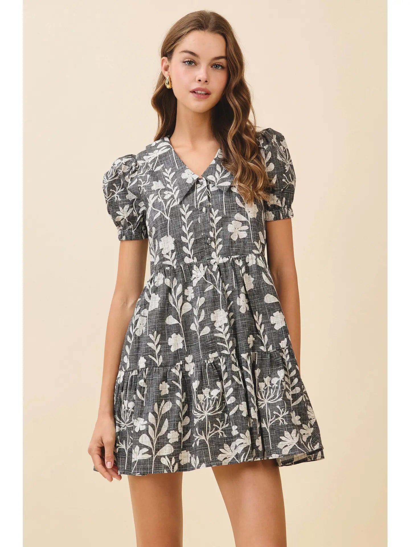 Peter Pan Collar Floral Mini Dress