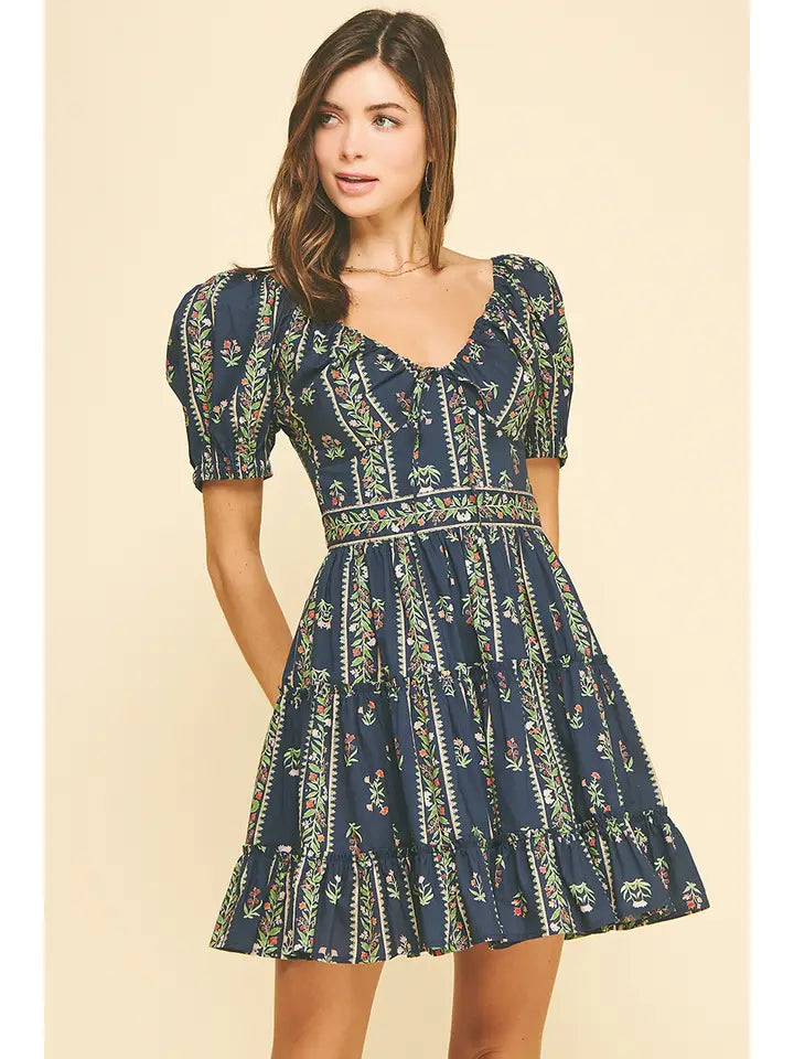Floral Tiered Mini Dress