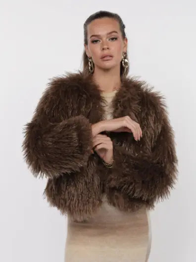 Devlin Cropped Vegan Fur Jacket