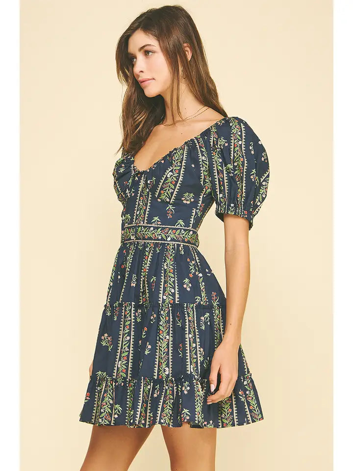 Floral Tiered Mini Dress