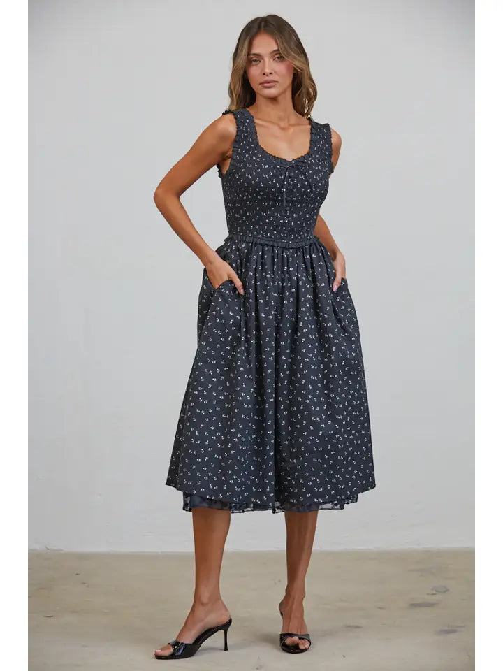 MIDNIGHT MIDI DRESS
