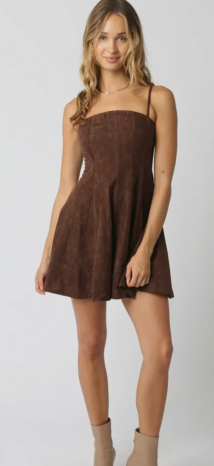 Litzy Faux Suede Dress