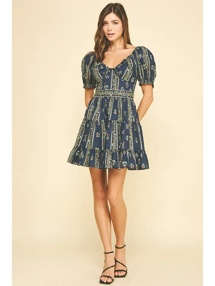 Floral Tiered Mini Dress