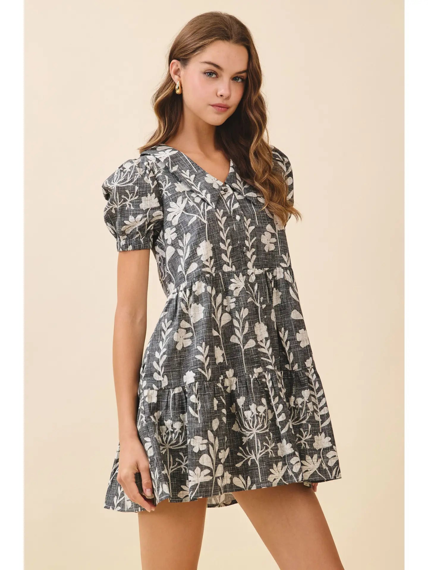 Peter Pan Collar Floral Mini Dress
