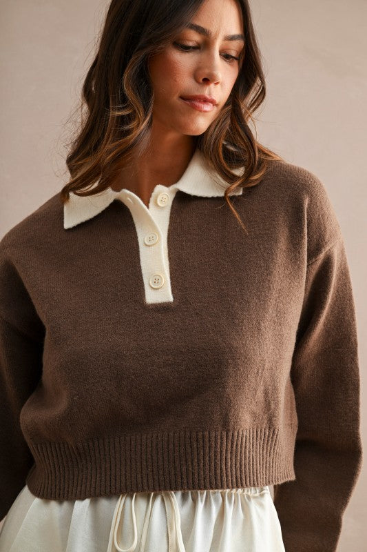 Classic Contrast Collar Sweater