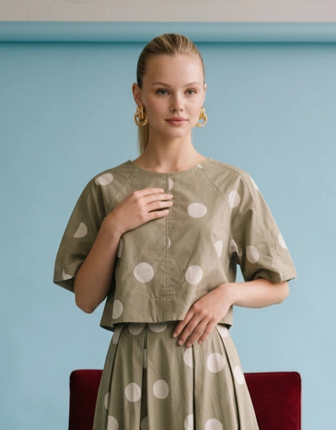 Polka Dot Back-Tie Top