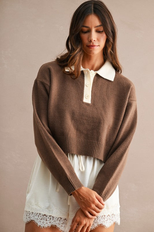 Classic Contrast Collar Sweater