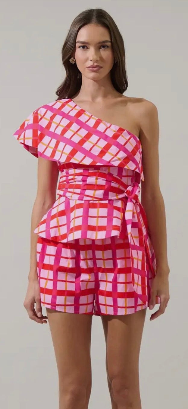 Darvy One-Shoulder Peplum Top