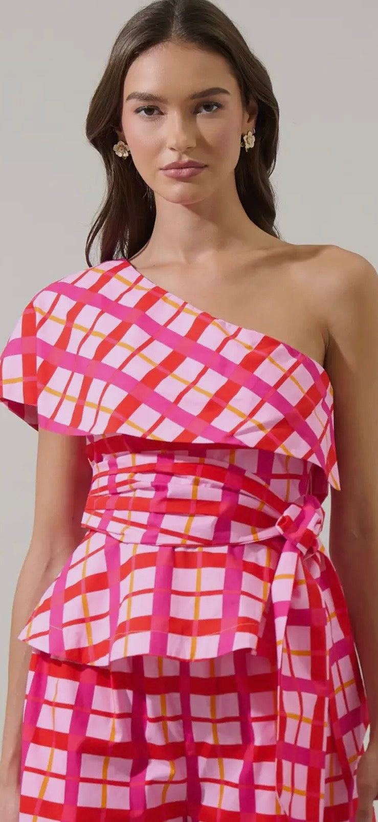 Darvy One-Shoulder Peplum Top