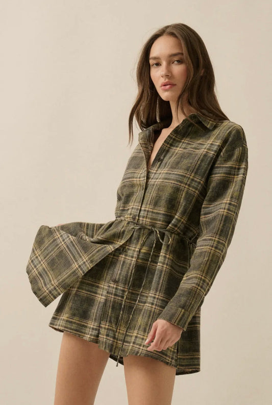 Pam Flannel Shirt Romper