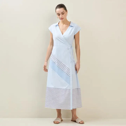 Seacliff Stripe Wrap Maxi