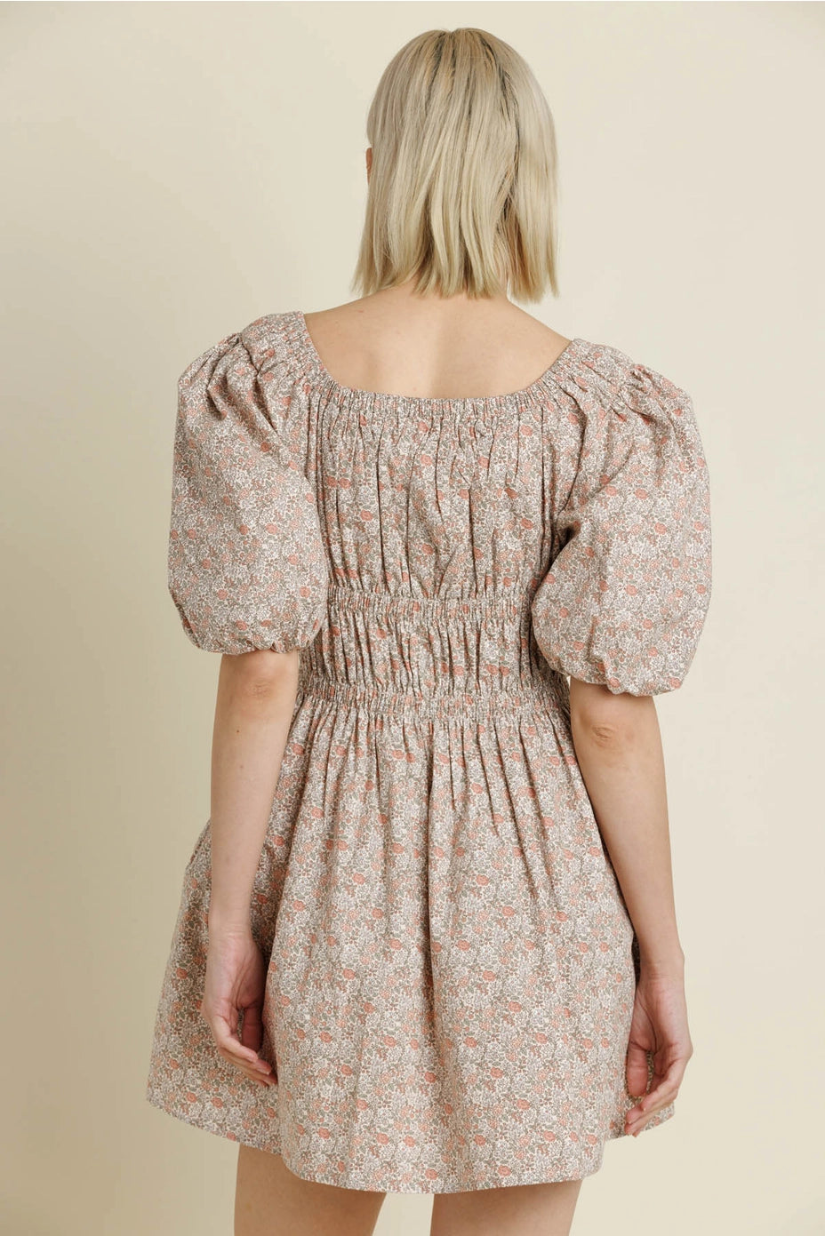 Floral Bow Mini Dress