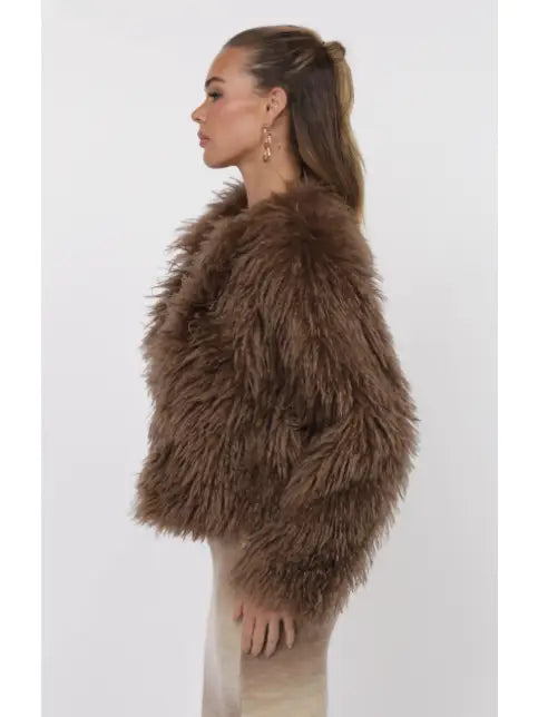 Devlin Cropped Vegan Fur Jacket
