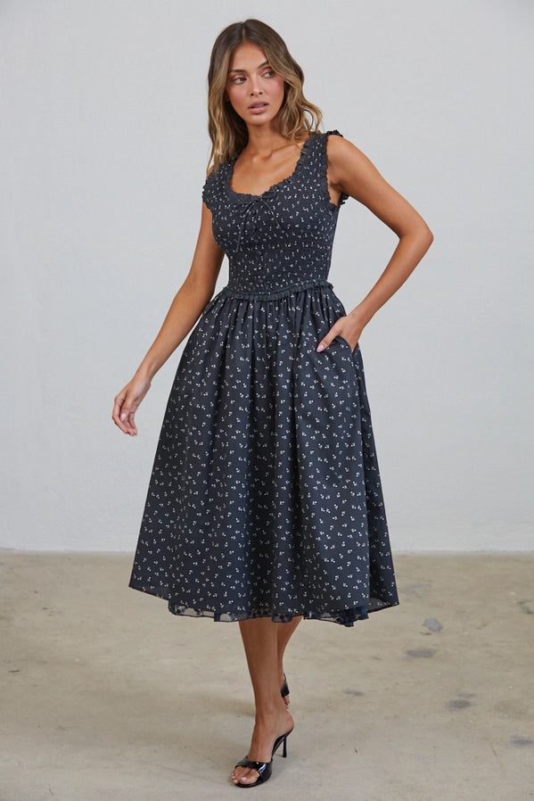 MIDNIGHT MIDI DRESS