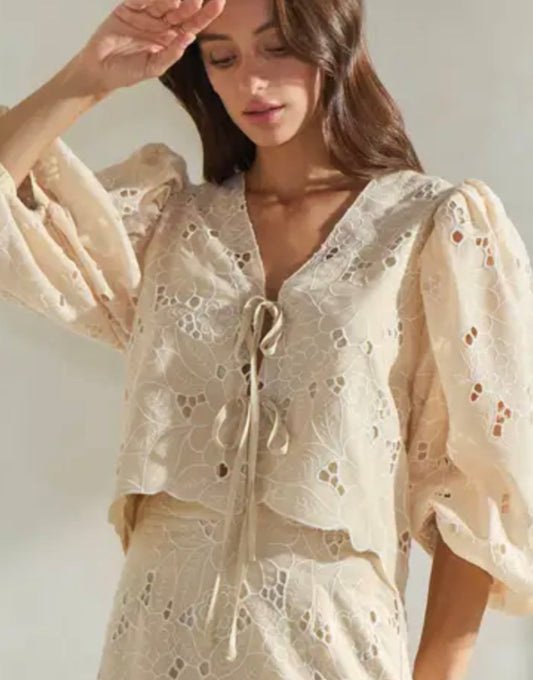 Violet Embroidered Top