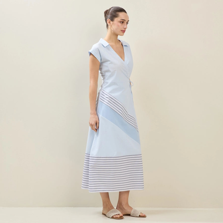 Seacliff Stripe Wrap Maxi