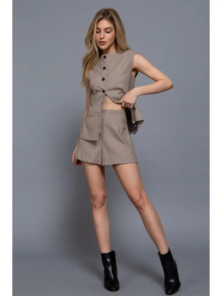 Marissa Plaid High Waisted Shorts